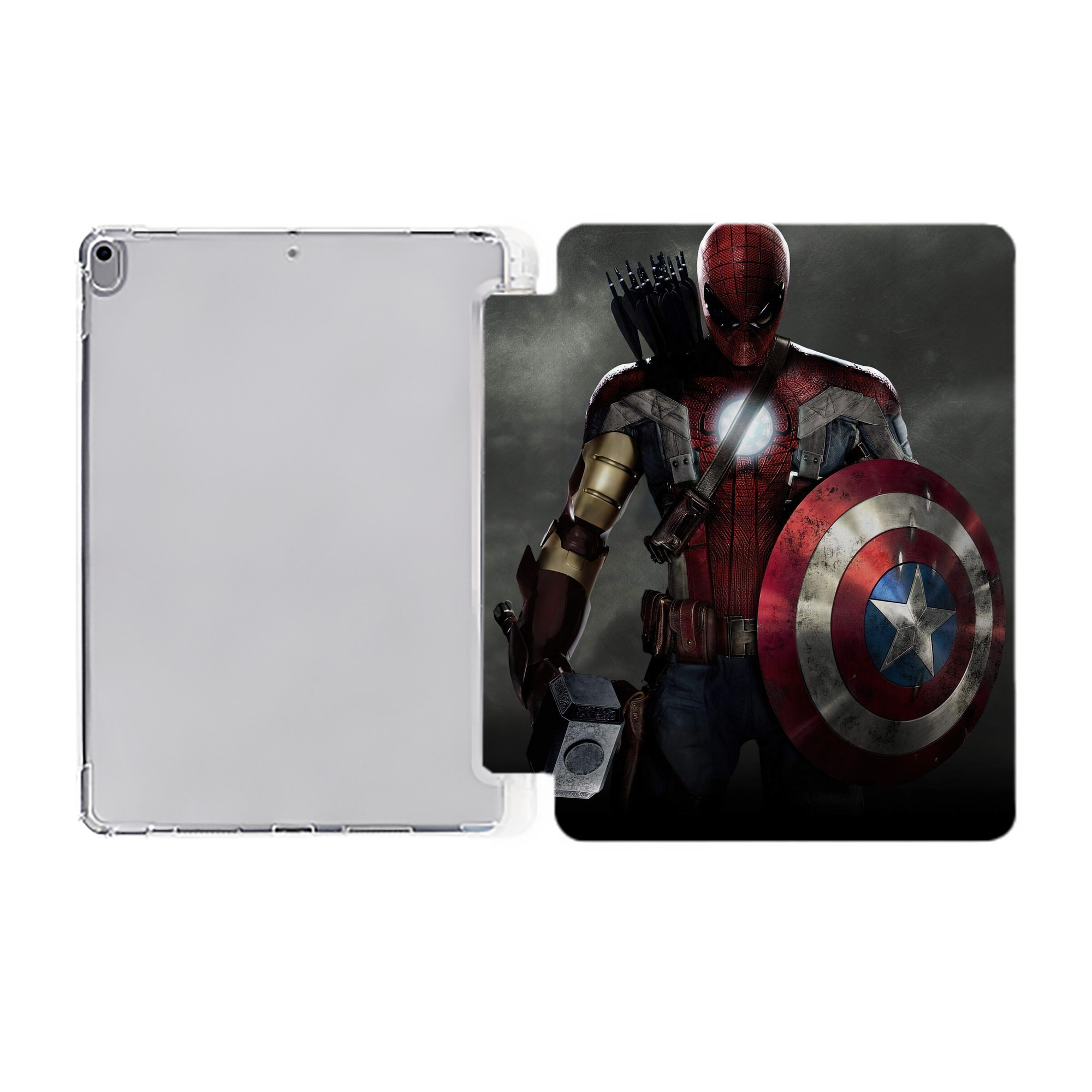 （画像用） Spider Man スパイダーマン IPad ケース ペン収納付き 三つ折りスタンド PUレザー×シリコン 対応機種9.5/10.5/10.9インチ